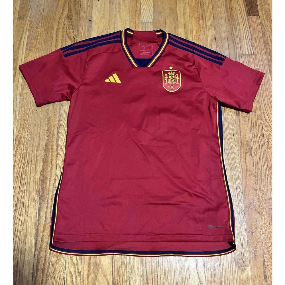 Spain Team Jersey Home Football Shirt Red Adidas Mens Size Large